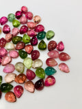 Tourmaline Pear Cabs 7X9/ 7X10 mm Size - Pack of 1 Piece - Natural Multi Tourmaline Cabochons