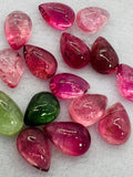 Tourmaline Pear 10X7MM Cabochon ,Tourmaline gemstone loose cabs , Multi Tourmaline cabs . origin Congo mines.