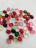 Tourmaline Oval 9X7MM Cabochon ,Tourmaline gemstone loose cabs , Multi Tourmaline cabs . origin Congo mines.