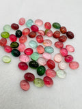 Tourmaline Oval 9X7MM Cabochon ,Tourmaline gemstone loose cabs , Multi Tourmaline cabs . origin Congo mines.