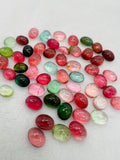Tourmaline Oval 9X7MM Cabochon ,Tourmaline gemstone loose cabs , Multi Tourmaline cabs . origin Congo mines.