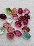Tourmaline Oval 8X6MM Cabochon ,Tourmaline gemstone loose cabs , Multi Tourmaline cabs . origin Congo mines.