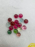 Tourmaline Round 7MM Cabochon ,Tourmaline gemstone loose cabs , Multi Tourmaline cabs . origin Congo mines.