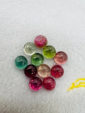 Tourmaline Round 8MM Cabochon ,Tourmaline gemstone loose cabs , Multi Tourmaline cabs . origin Congo mines.