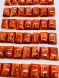 8x12 mm Spiny Oyster Shell Rectangle Cabs • Pack of 4 Pcs • AAA Quality • Natural Shell Cabochon • Red Color