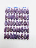 8x18 mm Wampum Quahog Shell Pear Cabs • Pack of 2 Pcs • AAA Quality • Natural Wampum Shell Cabochon • Flat Back