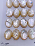 White MOP Oval Cabs • 15x20 mm Size • Pack of 1 Pc • AAA Quality • Mother of Pearl Cabochons