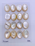 White MOP Oval Cabs • 15x20 mm Size • Pack of 1 Pc • AAA Quality • Mother of Pearl Cabochons