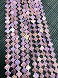 Wampum Quahog 4 Pearl Flower Beads • 8 mm Size • Both Side Carving • 40 cm length • AAA Quality • Purple Color