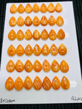 Spiny Oyster Shell Pear Cabs • 8x12 mm Size • Pack of 2 Pcs • AAA Quality • Natural Shell Cabochon