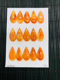 Spiny Oyster Shell Pear Cabs • 12X24 mm Size • Pack of 2 Pcs • AAA Quality • Natural Shell Cabochon