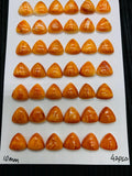 10 mm Spiny Oyster Shell Triangle Cabs • Pack of 2 Pcs • AAA Quality • Natural Spiny Oyster Cabochon