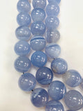 17 mm Blue Lace Agate Round Beads - 40 CM Strand length - Top Quality- Rare Available Beads - 100% Natural