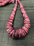 Purple Spiny Oyster Shell Roundel Beads • 10-30 mm Size • 40 cm length • AAA Quality • Spiny oyster Beads•