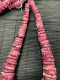 Purple Spiny Oyster Shell Roundel Beads • 10-30 mm Size • 40 cm length • AAA Quality • Spiny oyster Beads•