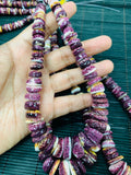 Purple Spiny Oyster Shell Freeform Roundel Beads • 8-20 mm Size • 40 cm length • AAA Quality • Spiny oyster shell Beads•