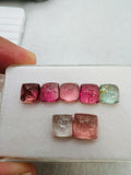 Tourmaline cushion 7-8MM Cabochon, pack of 7 Pieces, Tourmaline gemstone loose cabs. origin Congo mines. weight 14 ct, Code #T1
