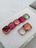 Tourmaline cushion 7-8MM Cabochon, pack of 7 Pieces, Tourmaline gemstone loose cabs. origin Congo mines. weight 14 ct, Code #T1