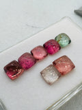 Tourmaline cushion 7-8MM Cabochon, pack of 7 Pieces, Tourmaline gemstone loose cabs. origin Congo mines. weight 14 ct, Code #T1
