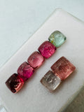 Tourmaline cushion 7-8MM Cabochon, pack of 7 Pieces, Tourmaline gemstone loose cabs. origin Congo mines. weight 14 ct, Code #T1