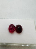 Pink Tourmaline Oval 9X12MM Cabochon, Pack of 2 Pieces, Rubellite loose cabs. origin Congo mines. weight 13.69 ct. - Code T3