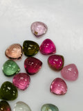 Tourmaline Heart Cabs 6 mm Size - Pack of 1 Piece - Natural Tourmaline Cabochons
