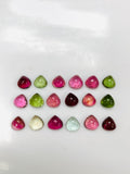 Tourmaline Heart Cabs 7 mm Size - Pack of 1 Piece - Natural Tourmaline Cabochons