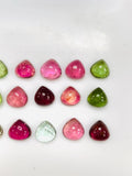 Tourmaline Heart Cabs 7 mm Size - Pack of 1 Piece - Natural Tourmaline Cabochons