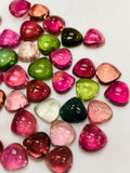 Tourmaline Heart Cabs 8 mm Size - Pack of 1 Piece - Natural Tourmaline Cabochons