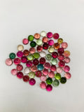 Tourmaline Round Cabs 6 mm Size - Pack of 1 Piece - Natural Multi Tourmaline Cabochons