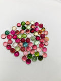 Tourmaline Round Cabs 5 mm Size - Pack of 2 Pieces - Natural Multi Tourmaline Cabochons