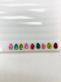 Tourmaline Pear Cabs 4x6 mm Size - Pack of 2 Pieces - Natural Multi Tourmaline Cabochons