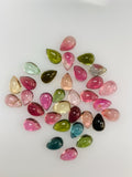 Tourmaline Pear Cabs 5x7 mm Size - Pack of 1 Piece - Natural Multi Tourmaline Cabochons