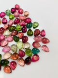 Tourmaline Pear Cabs 6x8/ 6x9 mm Size - Pack of 1 Piece - Natural Multi Tourmaline Cabochons