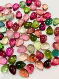 Tourmaline Pear Cabs 7X9/ 7X10 mm Size - Pack of 1 Piece - Natural Multi Tourmaline Cabochons