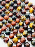 Tiger Eye Round Beads - 14 /16 mm- 40 cm Length - AAA quality - Natural Mix Color Tiger Eye Beads
