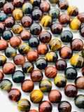 20MM Tiger Eye Round Beads - 40 cm Length - AAA quality - Natural Mix Color Tiger Eye Beads