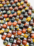 Tiger Eye Round Beads - 14 /16 mm- 40 cm Length - AAA quality - Natural Mix Color Tiger Eye Beads