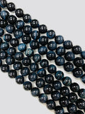 Blue Tiger Eye Round Beads- 18 /20 mm Size- 40 cm Length AAA quality - Natural Tiger Eye Beads