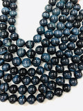 Blue Tiger Eye Round Beads- 12/ 14 mm Size- 40 cm Length AAA quality - Natural Tiger Eye Beads