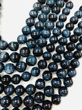 Blue Tiger Eye Round Beads- 12/ 14 mm Size- 40 cm Length AAA quality - Natural Tiger Eye Beads