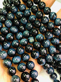 Blue Tiger Eye Round Beads- 10/ 12 mm Size- 40 cm Length AAA quality - Natural Tiger Eye Beads