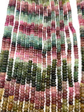Multi Tourmaline Roundel Beads 4.5/ 5/ 5.5 mm Size - AAA Quality - Natural Tourmaline Rondelle - Length 14 Inch