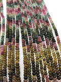 Multi Tourmaline Roundel Beads 4.5/ 5/ 5.5 mm Size - AAA Quality - Natural Tourmaline Rondelle - Length 14 Inch