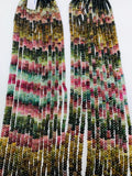 Multi Tourmaline Roundel Beads 4.5/ 5/ 5.5 mm Size - AAA Quality - Natural Tourmaline Rondelle - Length 14 Inch