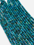 Blue Chrysocolla Roundel Beads 7-7.5/ 7.5-8 mm - AAA Quality - Natural Chrysocolla Rondelle Beads - Length 14 Inch