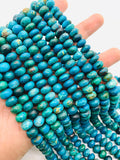 Blue Chrysocolla roundel Beads 9-9.5/ 10 mm - AAA Quality - Natural Chrysocolla Rondelle Beads , Length 14 Inch
