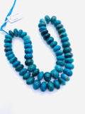 Blue Chrysocolla roundel Beads 10-12 mm - AAA Quality - Natural Chrysocolla Rondelle Beads , Length 14 Inch