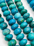 Blue Chrysocolla roundel Beads 11/ 12 mm - AAA Quality - Natural Chrysocolla Rondelle Beads , Length 14 Inch