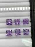 7 mm Lavender Quartz Square Cut - Pack of 1 Pc - Lavender Color - AAA Quality